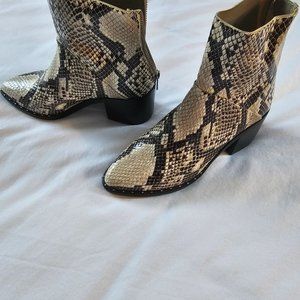 Snakeskin Booties Size 4 womens